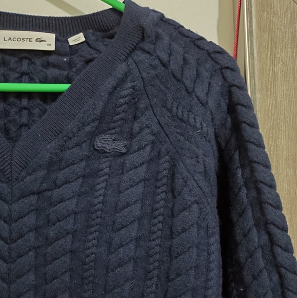Lacoste wool vneck sweater - Picture 3 of 6
